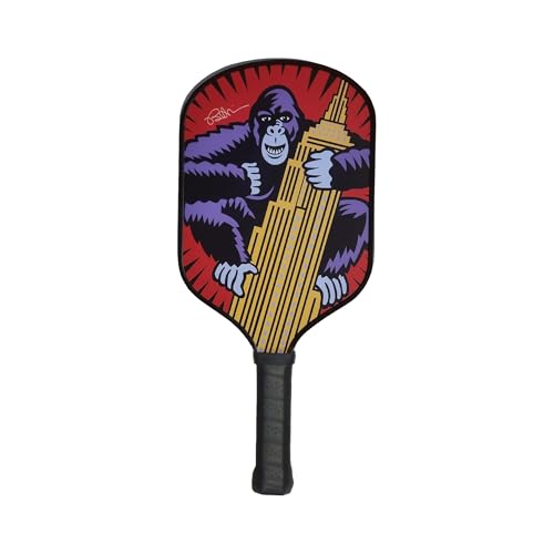 Pop Art Paddles Carbon Fiber Pickleball Paddles, Textured Honeycomb Core Pickleball Racket with Cushion Grip, Designed for Control and Balance by Legendary Pop Artist Burton Morris (Red)