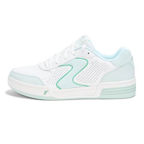 Skechers Women's Viper Court Classic Pickleball Sneaker, White/Blue, 11
