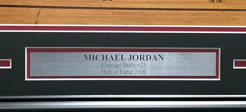 Michael Jordan Autographed Framed N.i.k.e Air Dunking 24x24 Poster Photo Beckett BAS #AE16681
