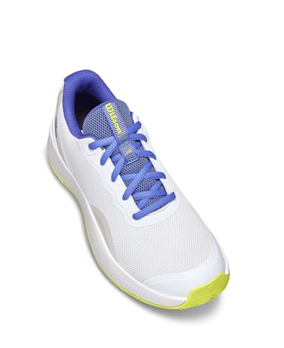 WILSON Intrigue Lite Women's Tennis Shoe - White/Amparo Blue/Safety Yellow, Size 10 US