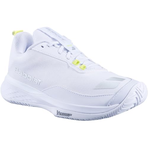 Babolat Women's SFX Evo Pickleball Shoes, White/Silver (US Women's Size 9.5)