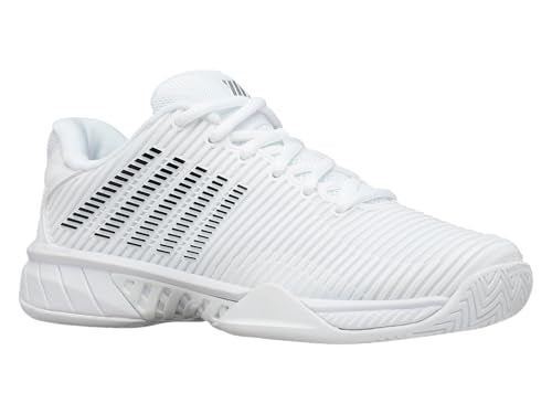 K-Swiss Women's Hypercourt Express 2 Tennis Shoe - Wide Width Pickleball Sneakers White/Black