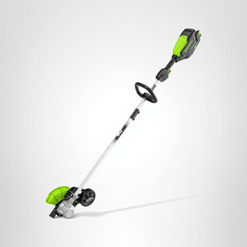 Greenworks 80V All-Terrain Brushless Edger, 8" Steel Blade, 2.25" Pro Depth & Tool-Free Adjust, 27cc Gas Power Equivalent, Battery and Charger Not Included