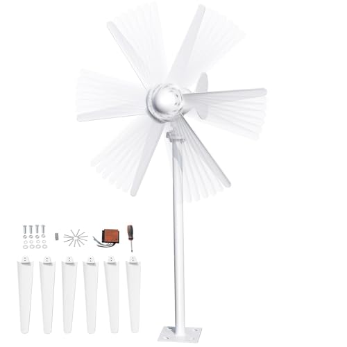 800W Wind Turbine Generator,12V/24V Wind Turbine Kit,6 Blade Professiona Wind Power Generator with Controller, Electromagnetic Power Wind Energy System for Home, Farm, RVs, Boats