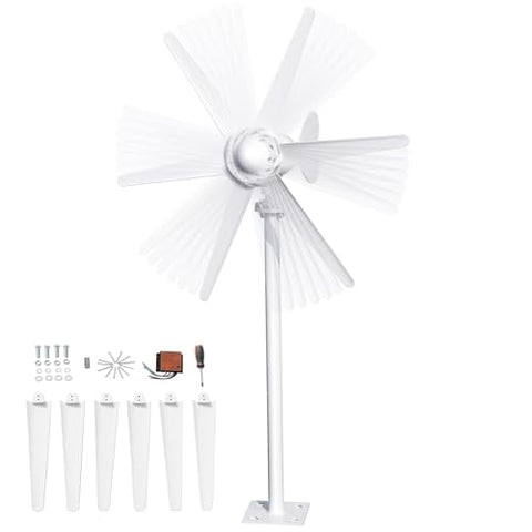800W Wind Turbine Generator,12V/24V Wind Turbine Kit,6 Blade Professiona Wind Power Generator with Controller, Electromagnetic Power Wind Energy System for Home, Farm, RVs, Boats