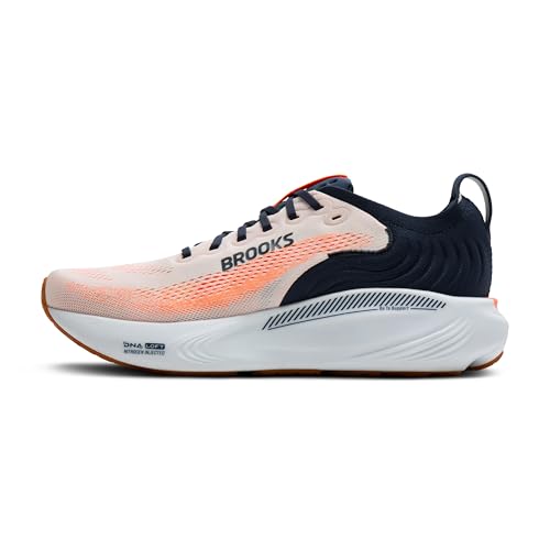Brooks Men’s Adrenaline GTS 25 Supportive Running & Walking Shoe - White/Spellbound/Orange - 13 Medium