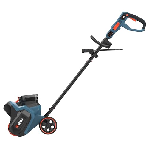 SENIX 60V 15" Cordless Snow Blower, Snow Shovel with Wheel for Decks, Steps, Driveways & Walkways |Brushless Motor, 6000mAh Battery, 6" Depth, 33FT Throw, 600lbs/m, LED Lights, 2 Speed, 75° Direction