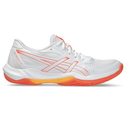 ASICS Women's Gel-Rocket 12 Volleyball Shoes, 10, White/Vivid Coral