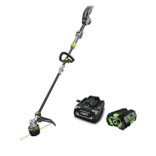 EGO POWER+ String Trimmer, Battery Powered, 16" Trimmer for Weeds and Grass with POWERLOAD, LINE IQ, Telescopic Carbon Fiber Shaft, Includes 56V 4.0Ah Battery and Charger - ST1623T