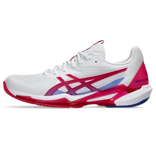 ASICS Women's Solution Speed FlyteFoam 3 Tennis Shoes, 8.5, White/Bright Rose