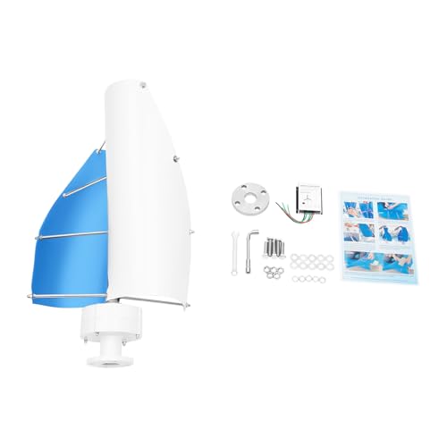 Wind Turbine Wind Turbine Generator Kit Vertical Axis Wind Turbine Generator with Controller and 2 Blades Automatic Wind Direction Adjustment for Home, Yacht, Gazebo 500W 12V