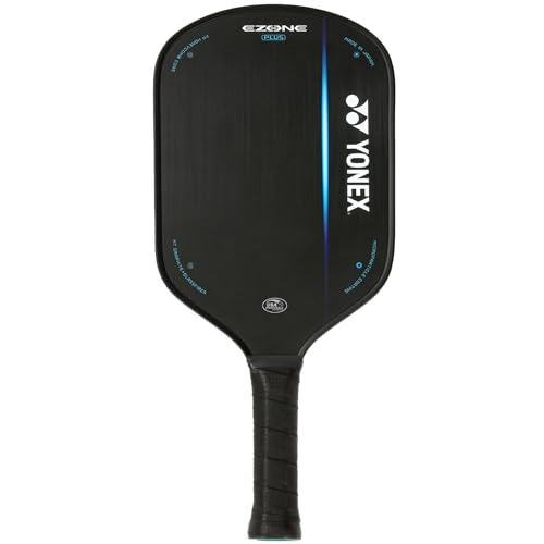 YONEX EZONE Plus Midweight Durable 7.4" Width Black Pickleball Paddle with 5" Grip | PP Honeycomb Core, Glassfiber, Microparticle Coating & Carbon Fiber | for Beginner-Intermediate