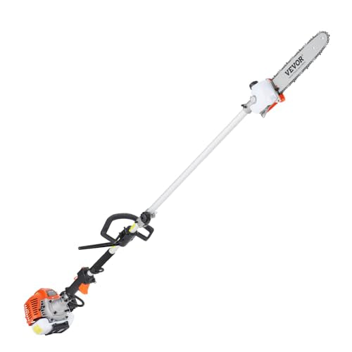 VEVOR 52cc Gas-Powered 6-in-1 Multi-Functional Trimmer - Hedge Trimmer, Brush Cutter, Weed Eater, Edger, Pole Saw & Chainsaw Pruner, EPA, CE & EMC Certified