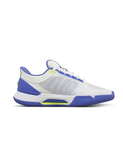 WILSON Intrigue Tour Women's Tennis Shoe - White/Amparo Blue/Safety Yellow, Size 8.5 US