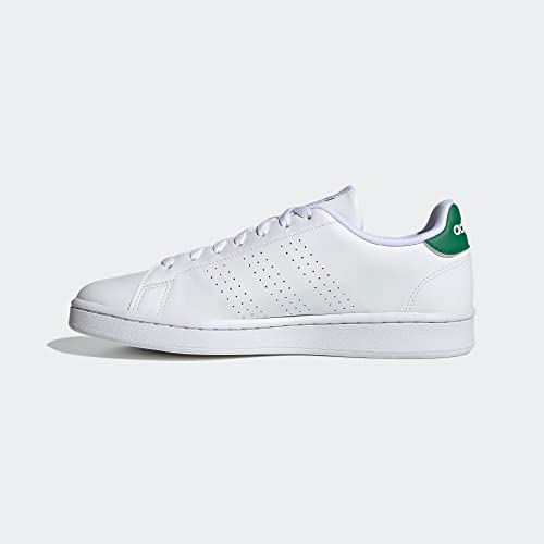 adidas Men's Advantage Racquetball Shoe, White/White/Green, 9