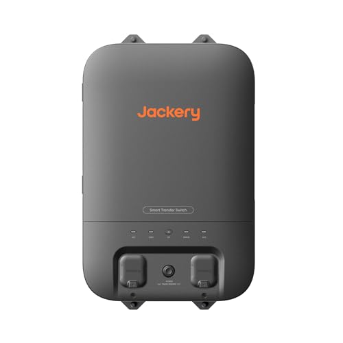 Jackery Smart Transfer Switch, Max. 60 kWh/14400 W Home Backup Power with Jackery Solar Generator 5000 Plus, Automatic 20ms UPS Power for Emergencies, Power Outages, Off-Grid, EV Charging
