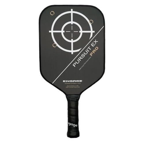 Engage Pursuit Pro EX Pickleball Paddle – Widebody Shape, Raw Carbon Fiber Face, 13mm Control Pro “Black” Core, Vortex Barrier Edge Technology Limits Vibration – Lightweight