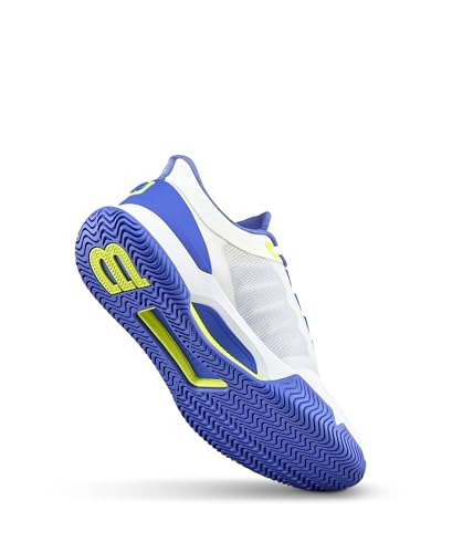 WILSON Intrigue Tour Women's Tennis Shoe - White/Amparo Blue/Safety Yellow, Size 8.5 US