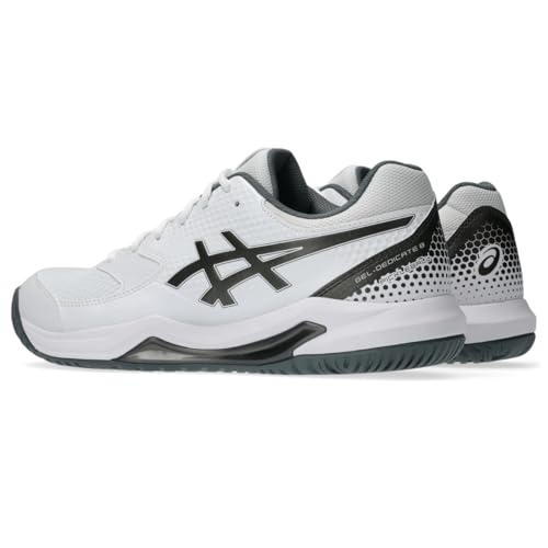 ASICS Men's Gel-Dedicate 8 Pickleball Shoes, 8.5, White/Gunmetal