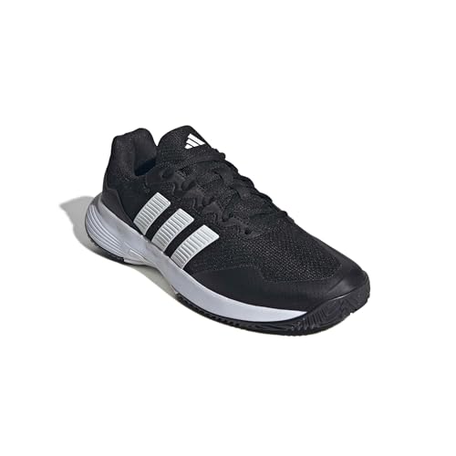 adidas Men's Gamecourt 2 M, Black/White/Silver Metallic, 10.5