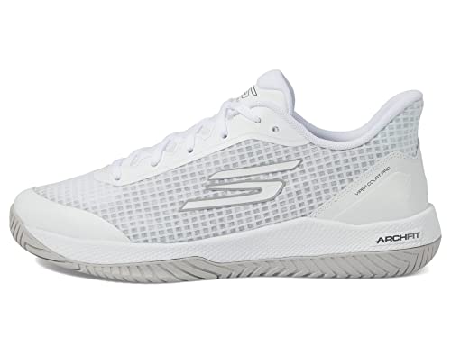 Skechers Men's Viper Court - Athletic Indoor Outdoor Pickleball Shoes with Arch Fit Support, White 2, 8.5