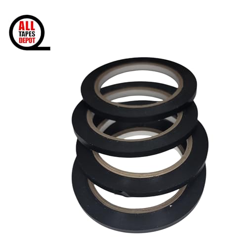 Black Vinyl Pinstriping Tape,1/4 inch x 36 Yards – Ideal for Pickleball Court Lines, Floor Marking, Crafts, Boats, Vehicles, and More