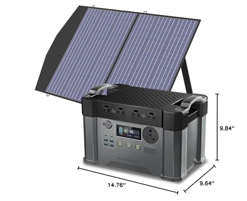 ALLPOWERS S2000 Pro Solar Generator with SP027 Panel Included 2400W MPPT Portable Power Station with Foldable Solar Panel 100W, Solar Backup Power for Van House Outdoor Camping