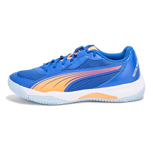 Puma Men's NOVA Court Pickleball Shoe, Vivid Blue-Heat Fire-Puma White, 10