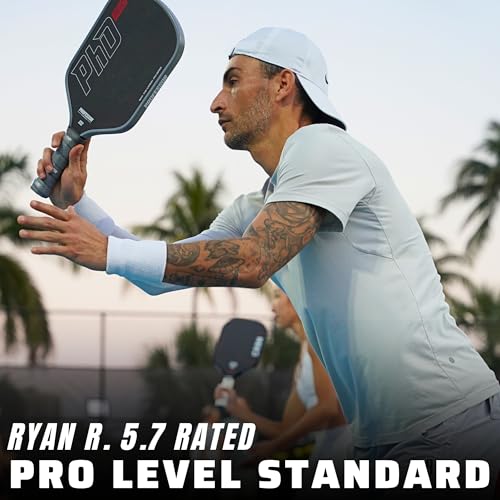 Professor PhD Pro Thermoformed Raw Carbon Fiber All Court Pickleball Paddle - Maximizes Spin and Power - Precision Honeycomb Core - USAPA Pickleball Approved