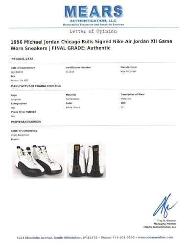Michael Jordan Game Used Twice Signed 1997 Air Jordan Sneakers PSA DNA & MEARS - Autographed NBA Sneakers