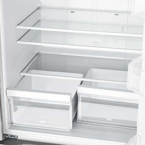 KoolMore 30-Inch and 18.5 cu. ft. Counter Depth French Door Refrigerator with Three Doors and Deep Freezer in Stainless-Steel (KM-RERFDSS-18C)