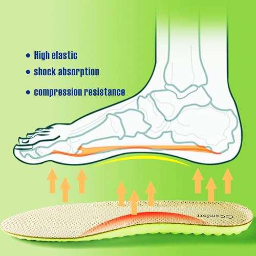 Sneaker Insoles Replacement,Comfortable Sports Shoe Inserts for Men Women Kids,for Shock Absorption and Relieve Foot Pain, Plantar Fasciitis (Beige, Women US 9.5-10 Men 8.5-9)