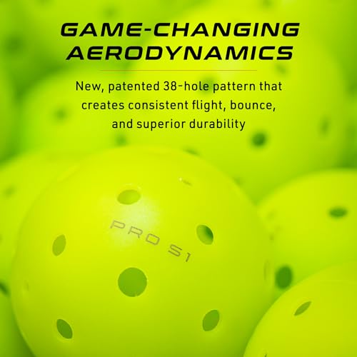 Selkirk Sport Pro S1 Ball | Crack-Resistant | 38 Hole Outdoor Pickleball Balls | USAPA Approved Pickle Ball for Tournament Play | Advanced Aerodynamics | 4 Pack Pickleballs