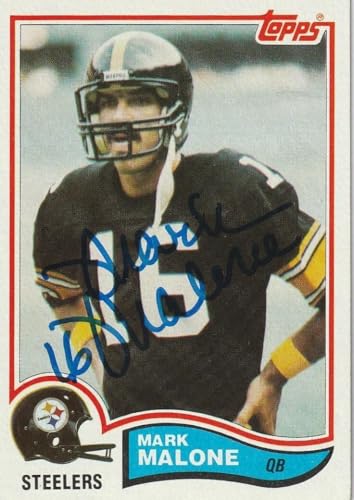 Mark Malone Pittsburgh Steelers Signed 1982 Topps Card #215 - NFL Autographed Football Cards