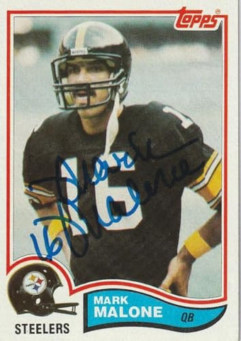 Mark Malone Pittsburgh Steelers Signed 1982 Topps Card #215 - NFL Autographed Football Cards