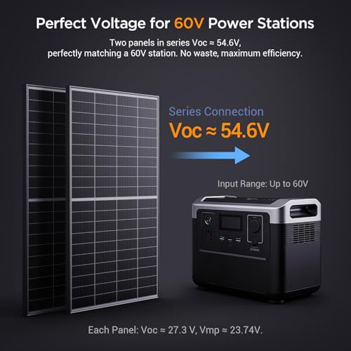 Callsun N-Type 16BB 400W Bifacial Solar Panel, 2Pcs 200 Watt Solar Panel 12V, 25% High Efficiency, Dual-module Parallel Anti-Shade Design, for RV Van Marine Home Rooftop Off-Grid Systems (2 Pack 200W)