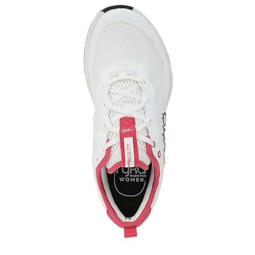 Ryka Womens Court Agility Cross Training Shoes White/Popstar Pink 8 W