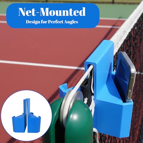 Tennis Net Phone Holder, Tennis Camera Mount for Match Recording and Training Analysis, Secure Clip-On Phone Mount for Tennis Nets and Pickleball Courts, Portable Net Post Clip Car Phone Holder