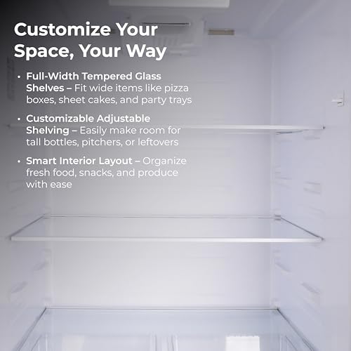 Kenmore 33 in. 20.4 cu. ft Capacity Refrigerator/Freezer with Full-Width Adjustable Glass Shelving, Humidity Control Crispers, Ice Maker, ENERGY STAR Certified, White