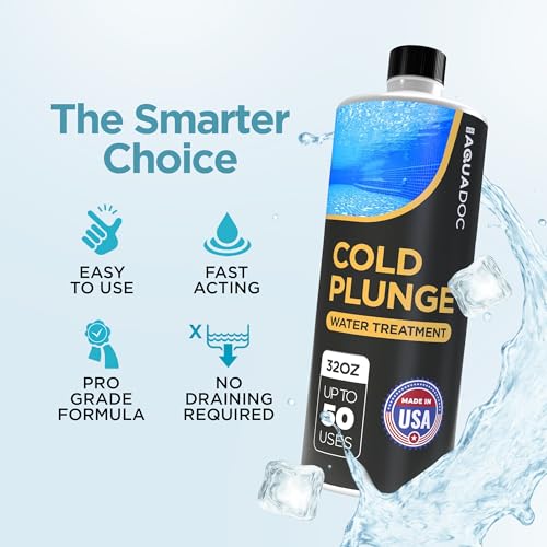 AquaDoc Cold Plunge Water Treatment - Ice Bath Cleaner and Water Stabilizer - Cold Plunge Weekly Treatment for Fresh Water - Made in USA - 32oz