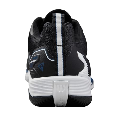 WILSON Rush Pro 4.5 Men's Tennis Shoe, Black/White/Ensign Blue, Size 9.5