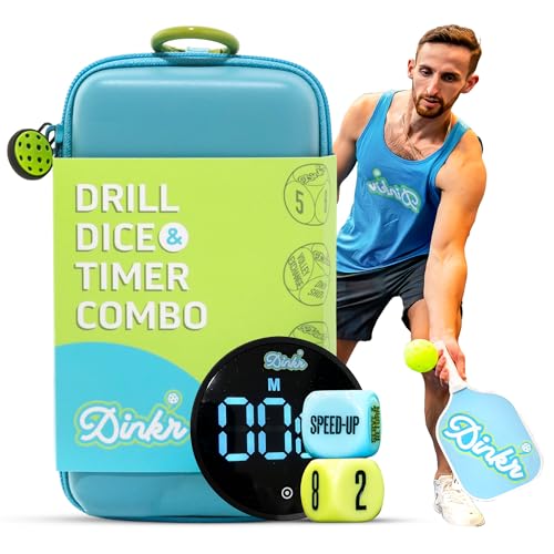 Dink'r Pickleball Timer for Games, Drills & Tournaments | Magnetic Court Timer + Free Drill Dice & Case