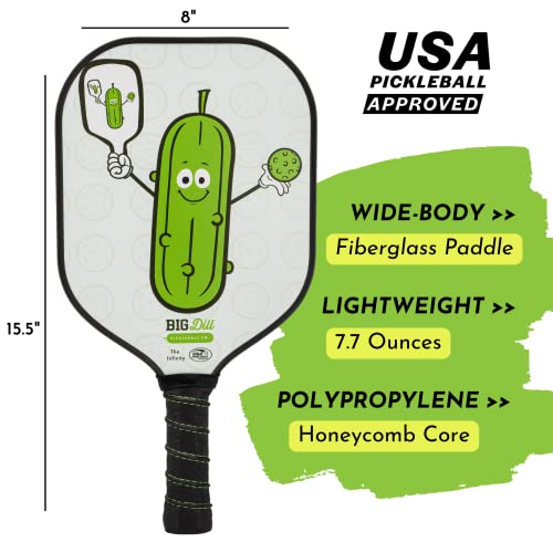 Big Dill Pickleball Infinity Fiberglass Pickleball Paddle | USA Pickleball Approved Paddles | Premium Pickleball Racket for Beginners to Pro Single Pickle Ball Paddle with Cover