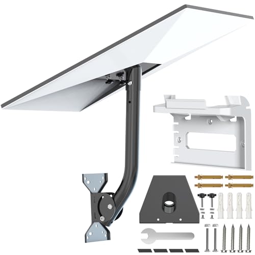 Starlink Gen 3 Mount, Adjustable Metal Starlink Pole Mounting Kit for Wall /Roof, with 2-in-1 Router Mount (Black, 15.7-inch)