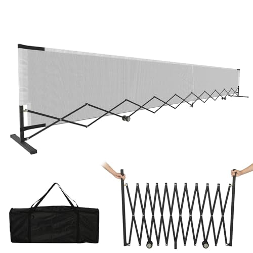 tonchean Retractable Pickleball Net 22FT Lightweight Indoor/Outdoor Foldable Pickleball Net with Steady Metal Frame and Carry Bag for Backyards, Driveways and Garages, Free Assembly