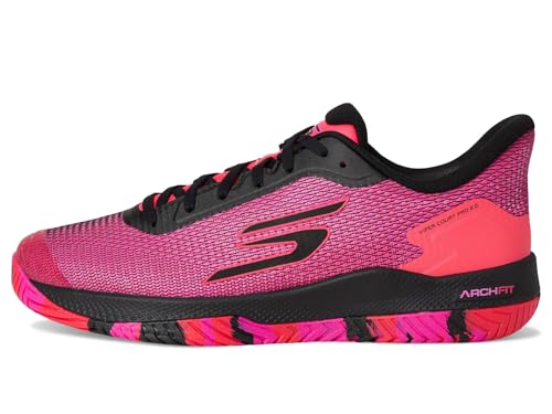 Skechers Men's Pickleball Viper Court Pro 2.0 Sneaker, Black/Hot Pink, 13 Medium