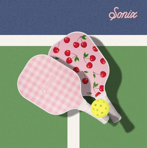 Sonix | USAPA Approved | Pickleball Paddles Set of 2 | Fiberglass Surface Pickle Ball Set with 2 Rackets, 4 Balls, & Bag | Cherry on Top