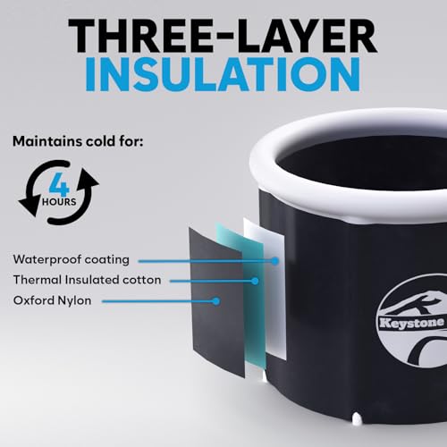 Keystone Peak Cold Plunge Tub – Portable Ice Bath Tub for Athletes & Adults – Inflatable Bathtub for Cold Water Therapy, Sports Recovery & Wellness – Outdoor & Indoor Use – 5-Year Assurance