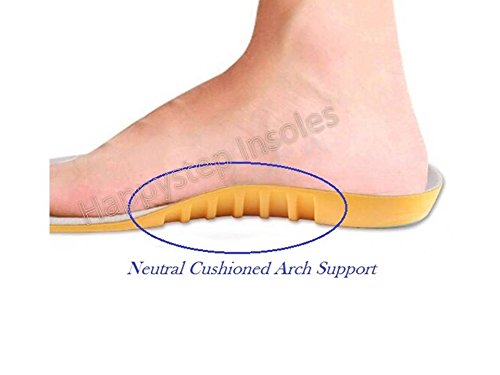Happystep Memory Foam Sport Gel Shoe Insoles, Heel Cushioning and Shock Absorption (Size M: Men 6-8 or Women 7.5-9.5)