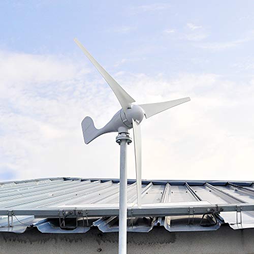 Pikasola 400W Wind Turbine Generator AC 12Volt Economy 3 Blades Windmill for Wind Solar Hybrid System 2.5m/s Start Wind Speed,400w Windmill Generator for Home